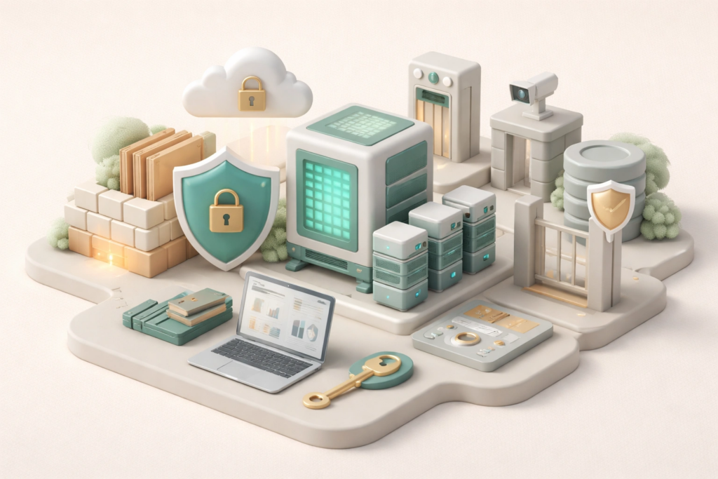 Simple abstract image representing governance, permissions, and controlled access in enterprise AI systems